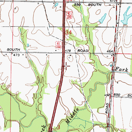 Topographic Map of Bear Run, IN