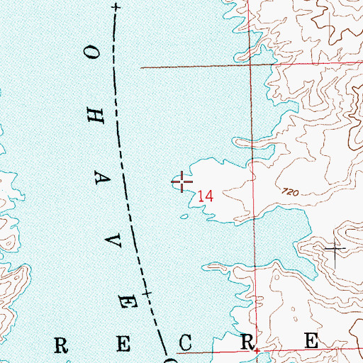 Topographic Map of Mohave Crossing Light, AZ
