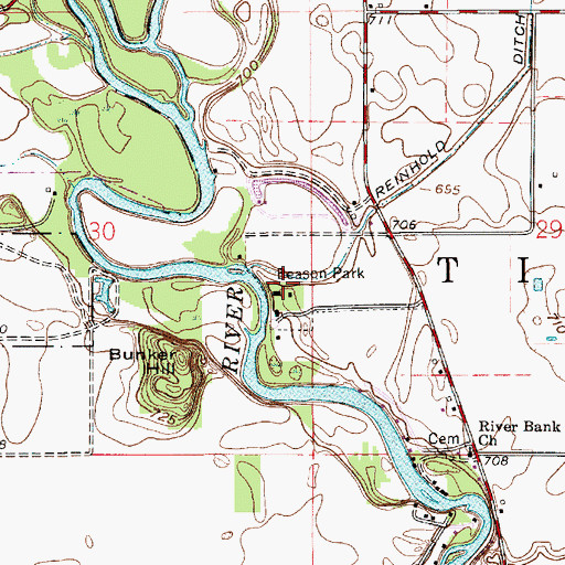 Topographic Map of Beason Park, IN
