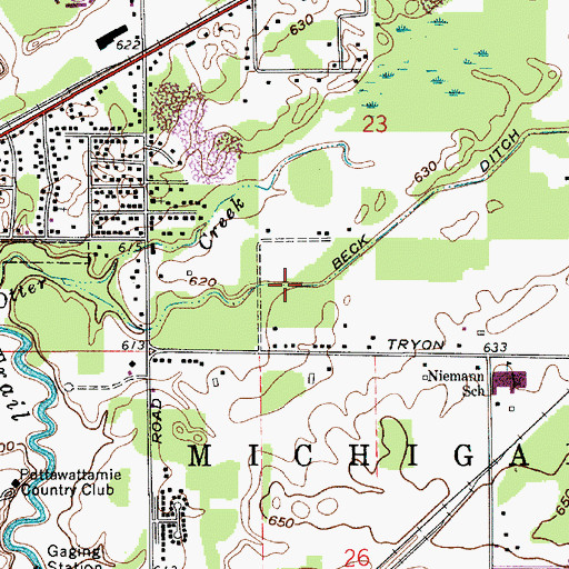 Topographic Map of Beck Ditch, IN