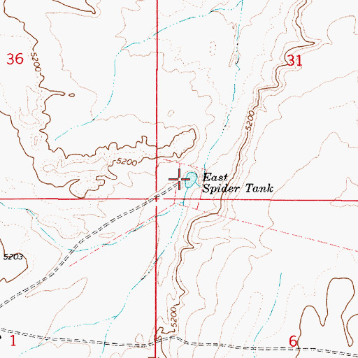Topographic Map of East Spider Tank, AZ