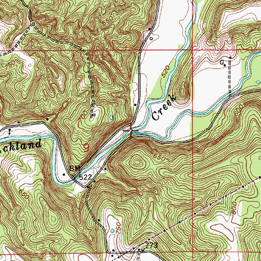 Topographic Map of Beech Creek, IN