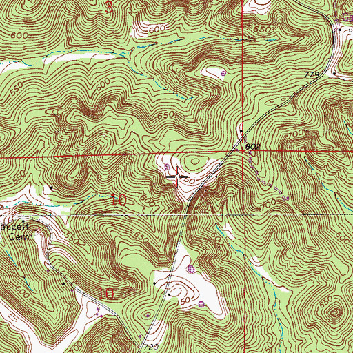 Topographic Map of Beech Grove Church, IN