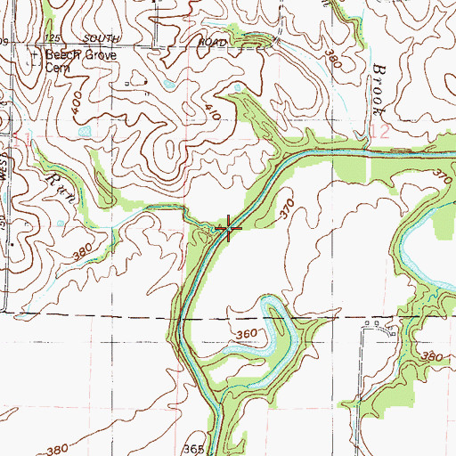 Topographic Map of Beech Grove Run, IN