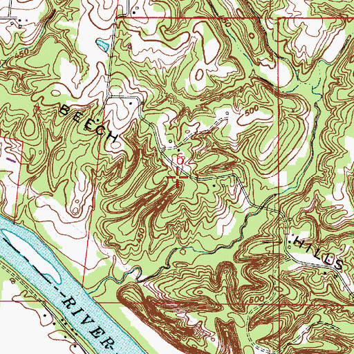Topographic Map of Beech Hills, IN
