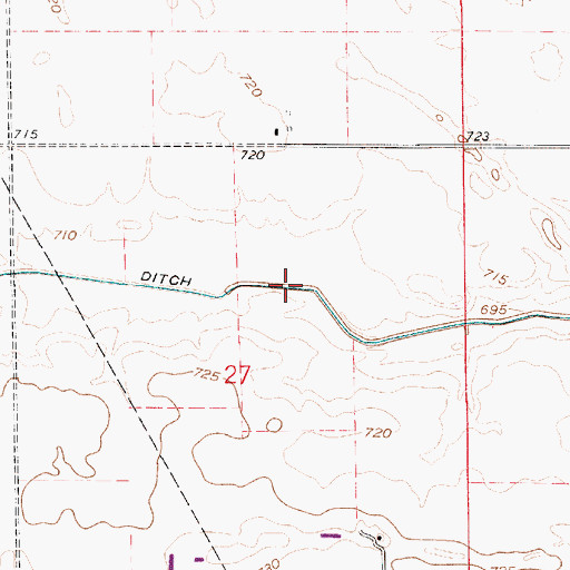 Topographic Map of Bell Ditch, IN