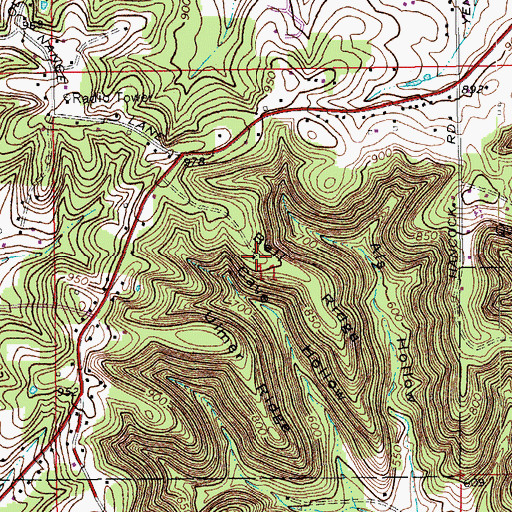 Topographic Map of Bell Ridge, IN