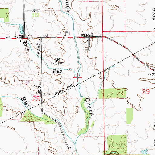 Topographic Map of Bell Run, IN
