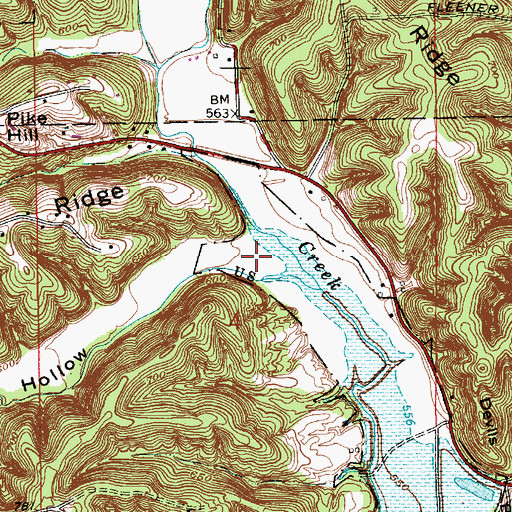 Topographic Map of Bender Hollow, IN