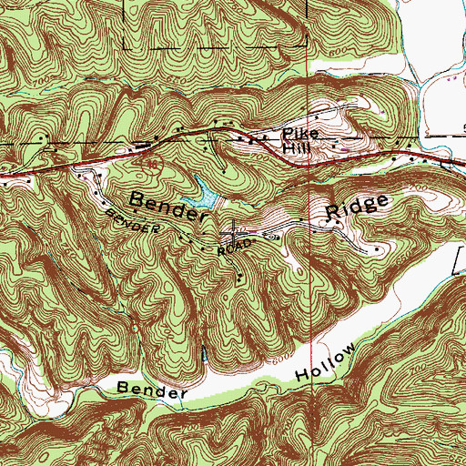 Topographic Map of Bender Ridge, IN