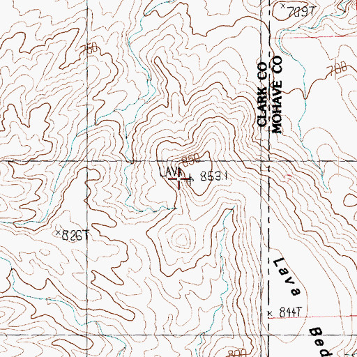 Topographic Map of Lava Bed, AZ