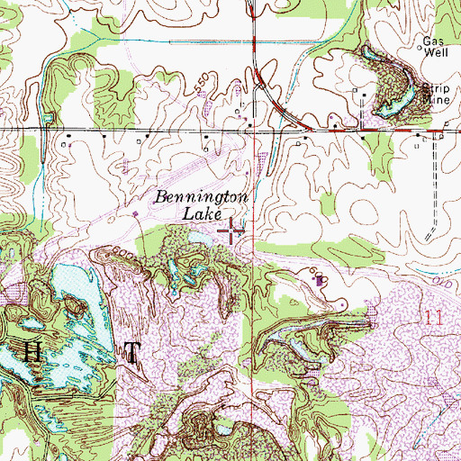 Topographic Map of Bennington Lake, IN