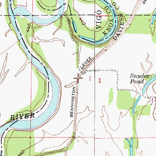 Topographic Map of Bennington Levee, IN