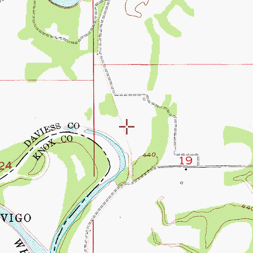Topographic Map of Bennington Levee, IN