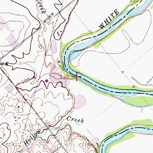 Topographic Map of Bens Creek, IN