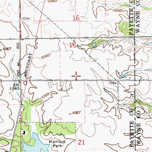 Topographic Map of Bentonville, IN