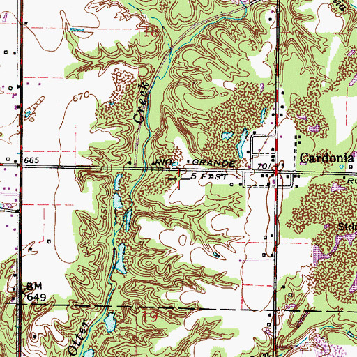 Topographic Map of Benwood, IN
