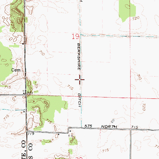 Topographic Map of Berkshire Ditch, IN