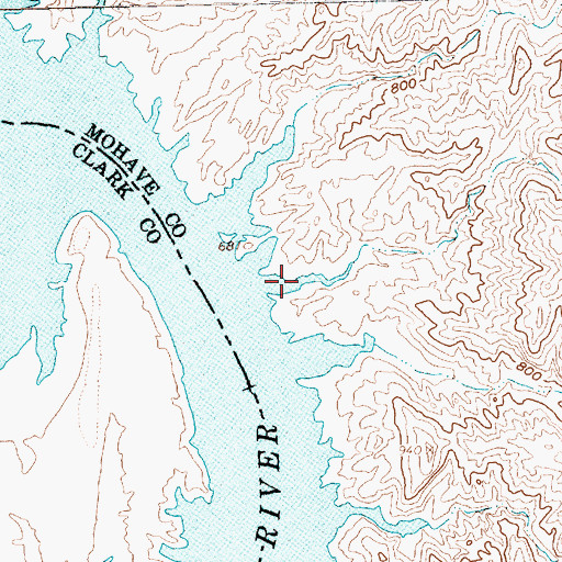 Topographic Map of Great West Cove, AZ