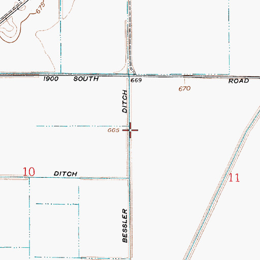 Topographic Map of Bessler Ditch, IN