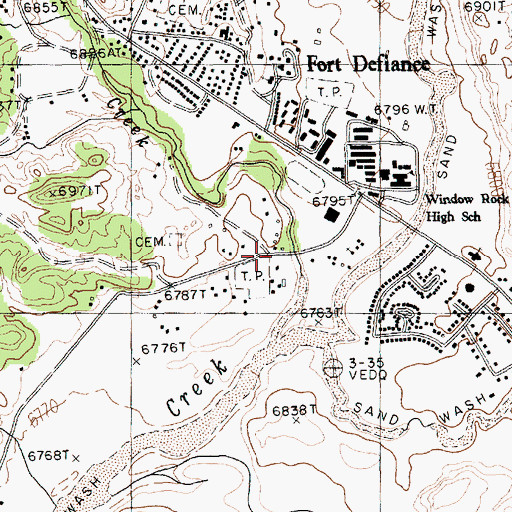 Topographic Map of Bonita Trading Post, AZ
