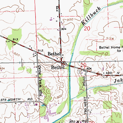 Topographic Map of Bethel, IN