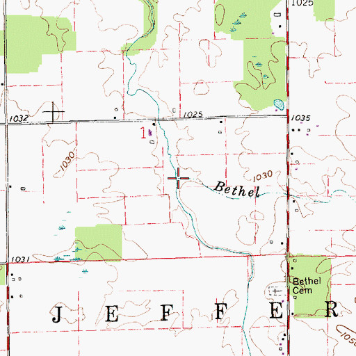 Topographic Map of Bethel Brook, IN
