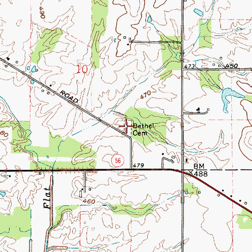 Topographic Map of Bethel Cemetery, IN