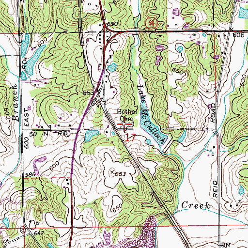 Topographic Map of Bethel Cemetery, IN