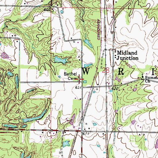 Topographic Map of Bethel Cemetery, IN