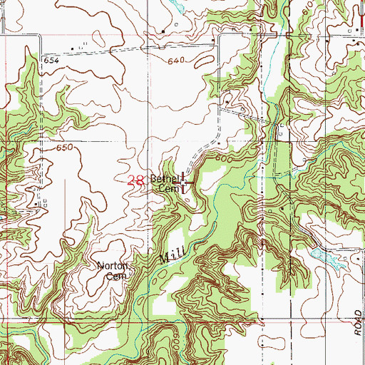 Topographic Map of Bethel Cemetery, IN