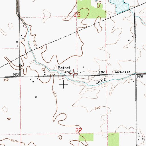 Topographic Map of Bethel Cemetery, IN