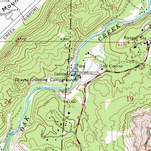 Topographic Map of Chavez Crossing Campground, AZ