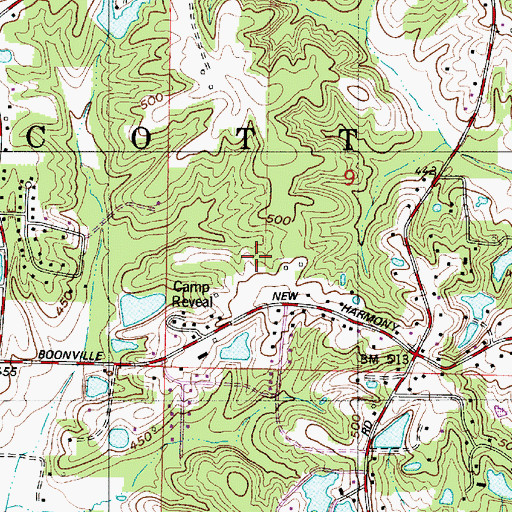Topographic Map of Bethel Church, IN