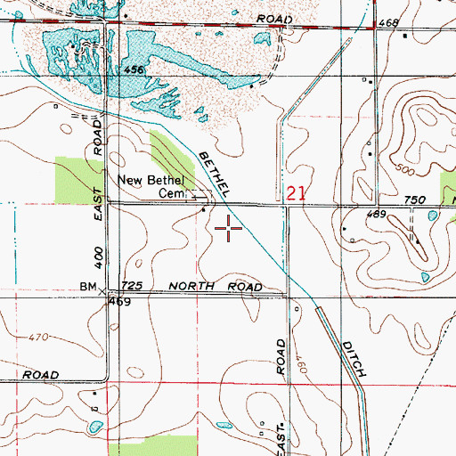 Topographic Map of Bethel Church, IN
