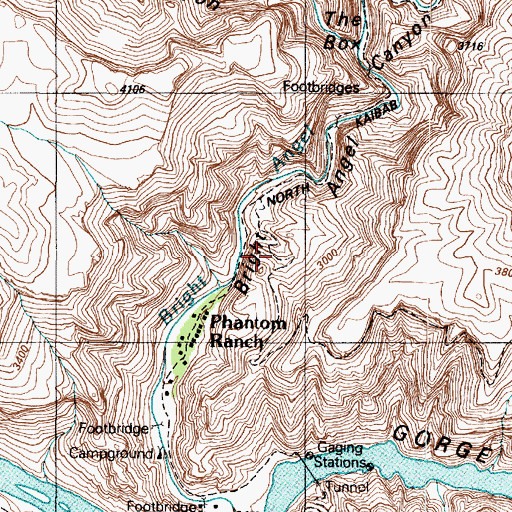 Topographic Map of South Kaibab Trail, AZ