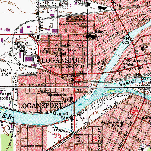 Topographic Map of Bethel Church, IN