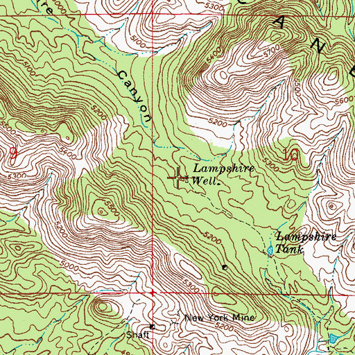 Topographic Map of Lampshire Well, AZ
