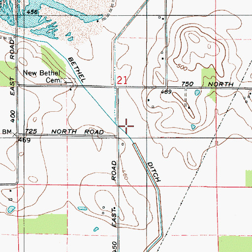 Topographic Map of Bethel Ditch, IN