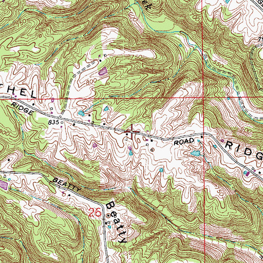 Topographic Map of Bethel Ridge, IN