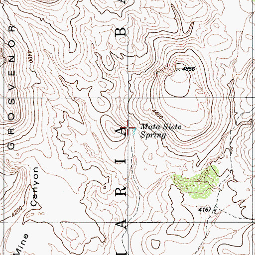 Topographic Map of Mata Siete Spring, AZ