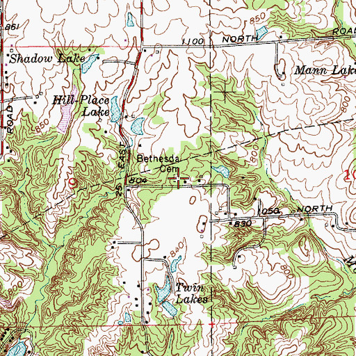 Topographic Map of Bethesda Cemetery, IN