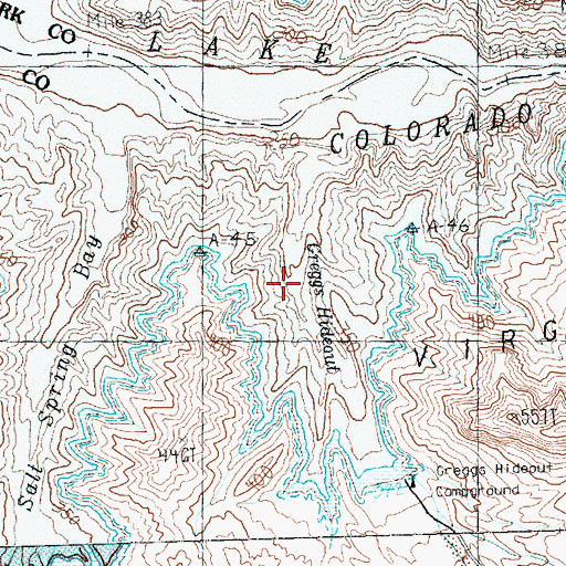 Topographic Map of Greggs Hideout, AZ