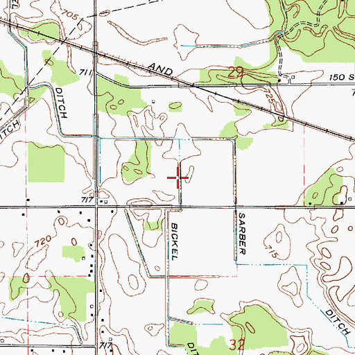 Topographic Map of Bickel Ditch, IN