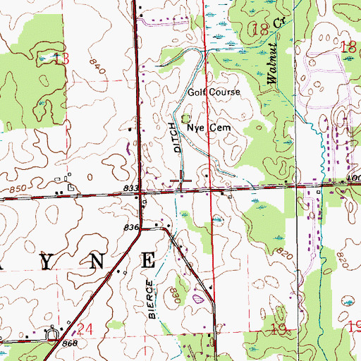 Topographic Map of Bierce Ditch, IN