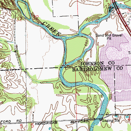 Topographic Map of Big Blue River, IN