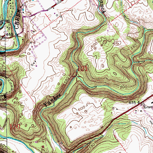 Topographic Map of Big Branch, IN