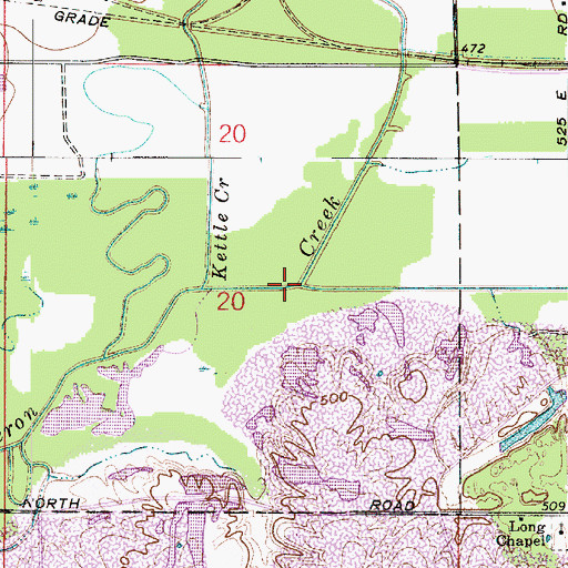 Topographic Map of Big Branch, IN