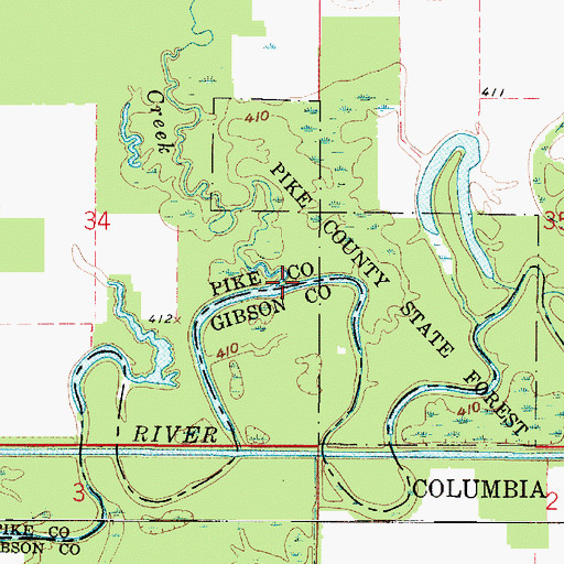 Topographic Map of Big Creek, IN