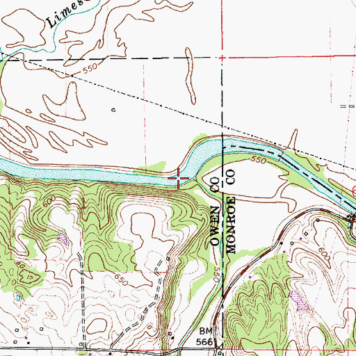 Topographic Map of Big Creek, IN